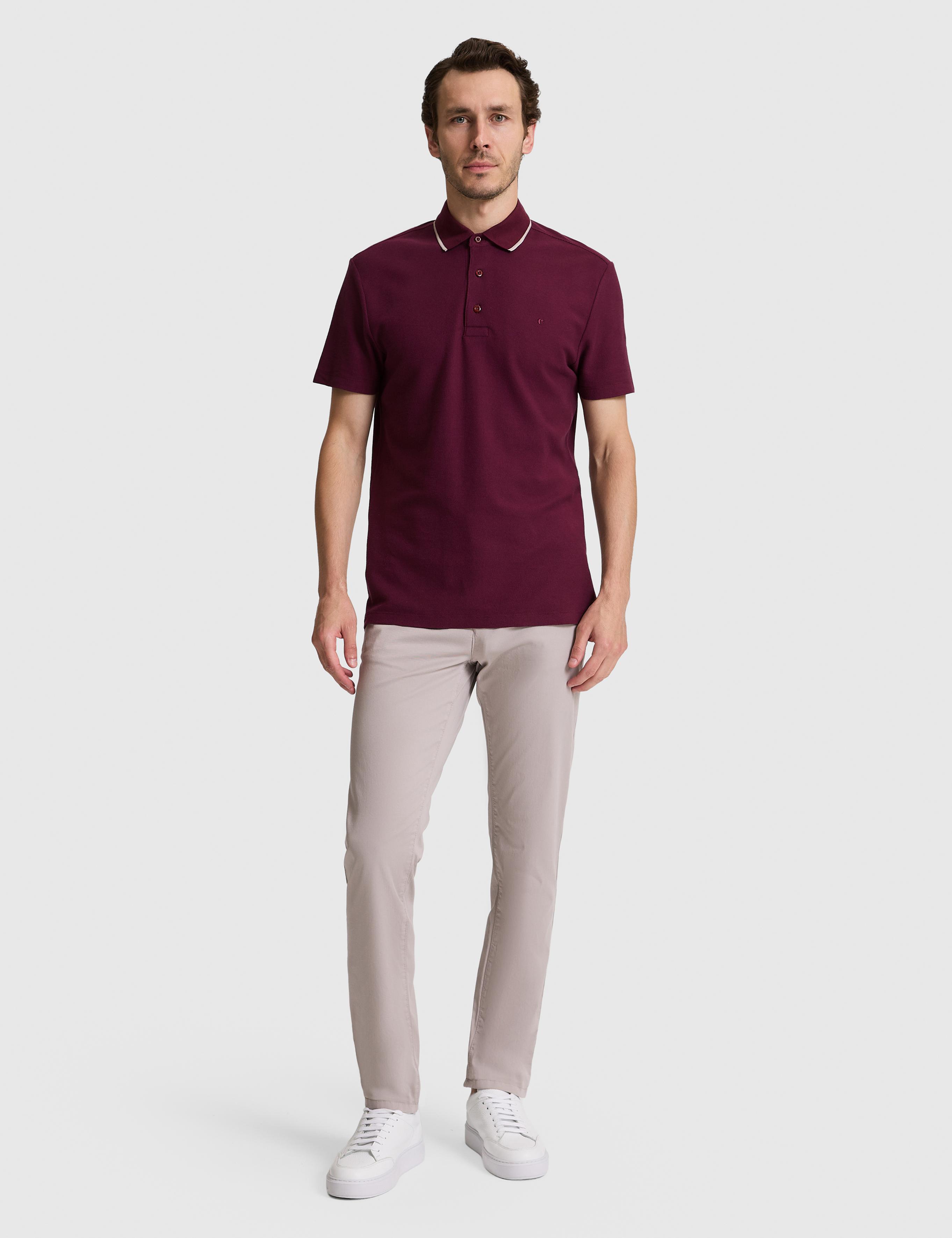 Bordo Slim Fit Polo Yaka T-shirt - 50328357019