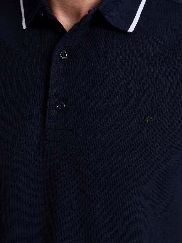 Lacivert Slim Fit Polo Yaka T-shirt