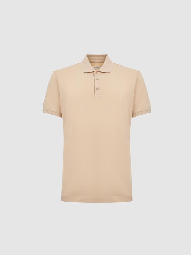 Kum Slim Fit Saf Pamuk Polo Yaka Basic T-shirt