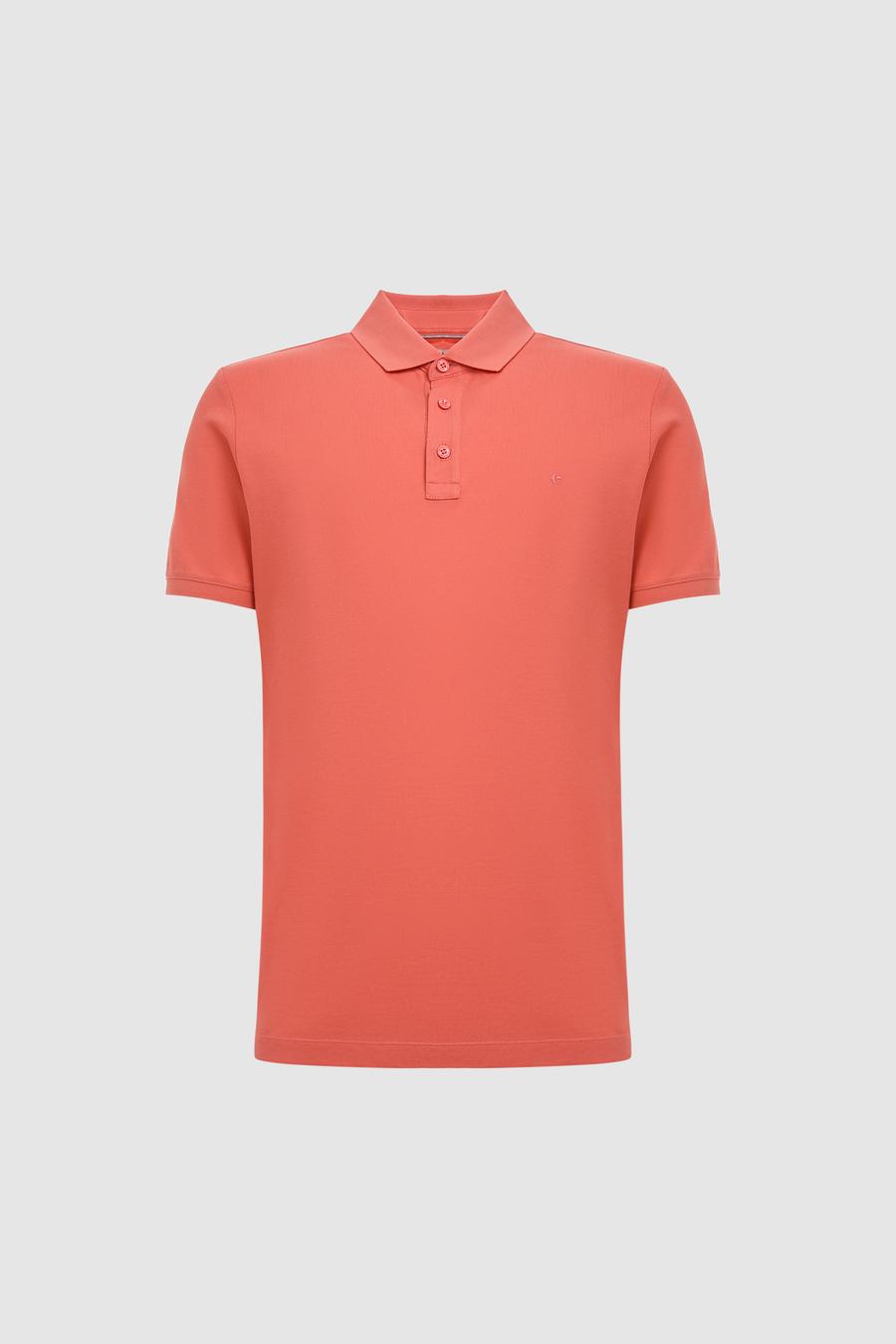 Somon Slim Fit Saf Pamuk Polo Yaka Basic T-shirt - 50320657183
