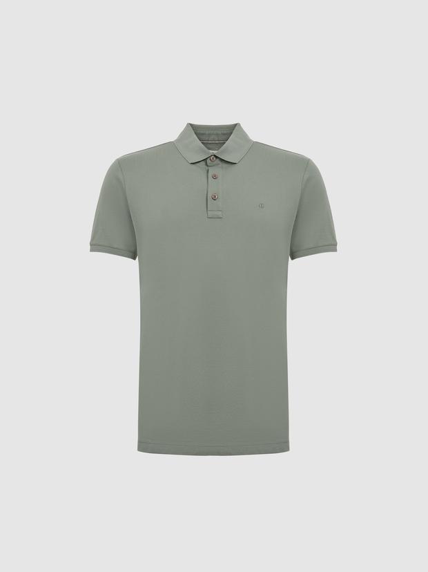 Çağla Slim Fit Saf Pamuk Polo Yaka Basic T-shirt