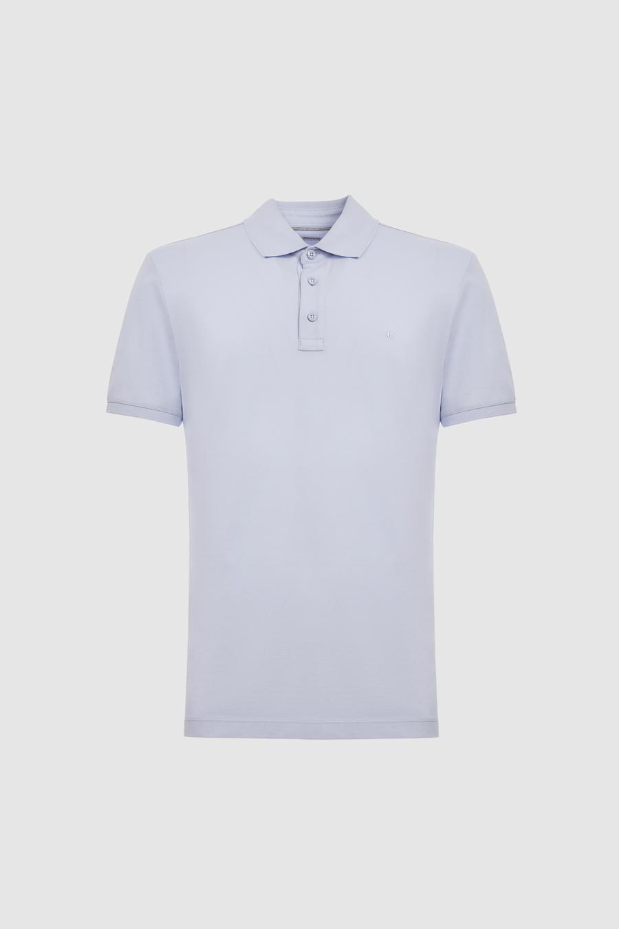 Lavanta Slim Fit Saf Pamuk Polo Yaka Basic T-shirt - 50320657108