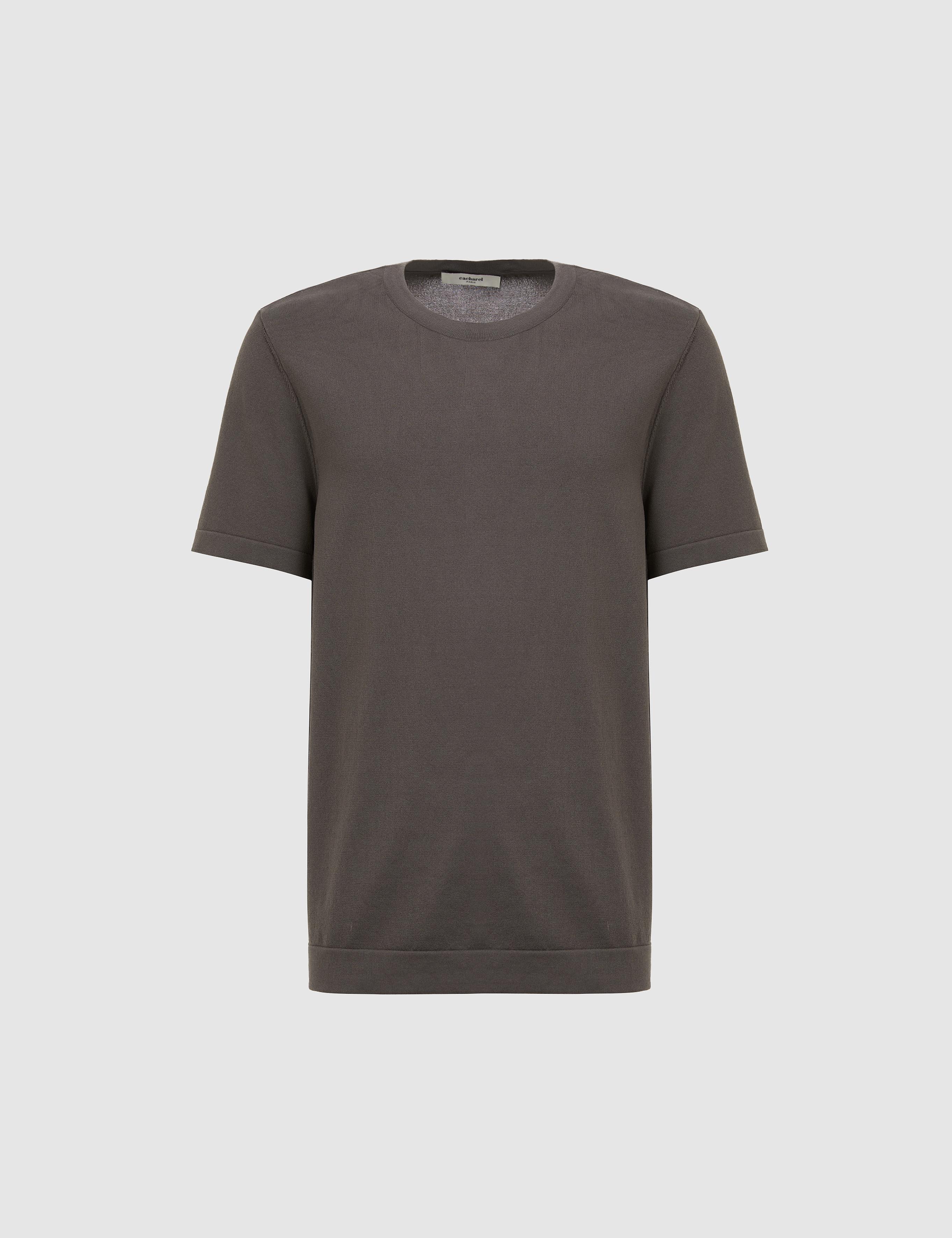 Antrasit Slim Fit Bisiklet Yaka Triko T-shirt - 50323863029