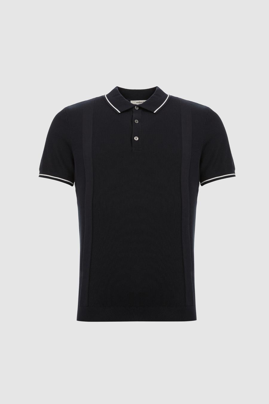 Lacivert Slim Fit Polo Yaka Saf Pamuk Triko T-shirt - 50320618023