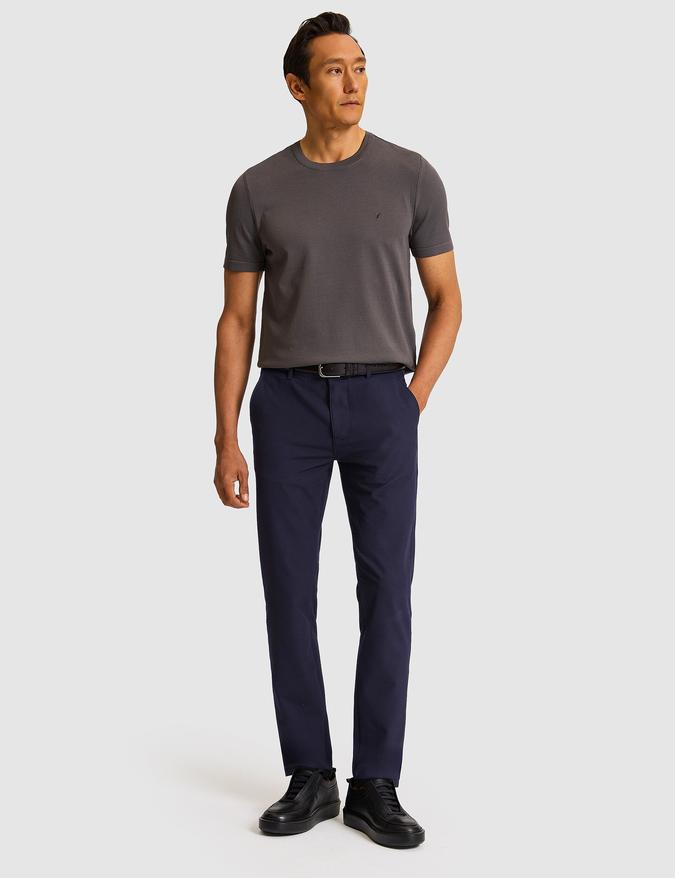 Lacivert Slim Fit Kanvas Pantolon