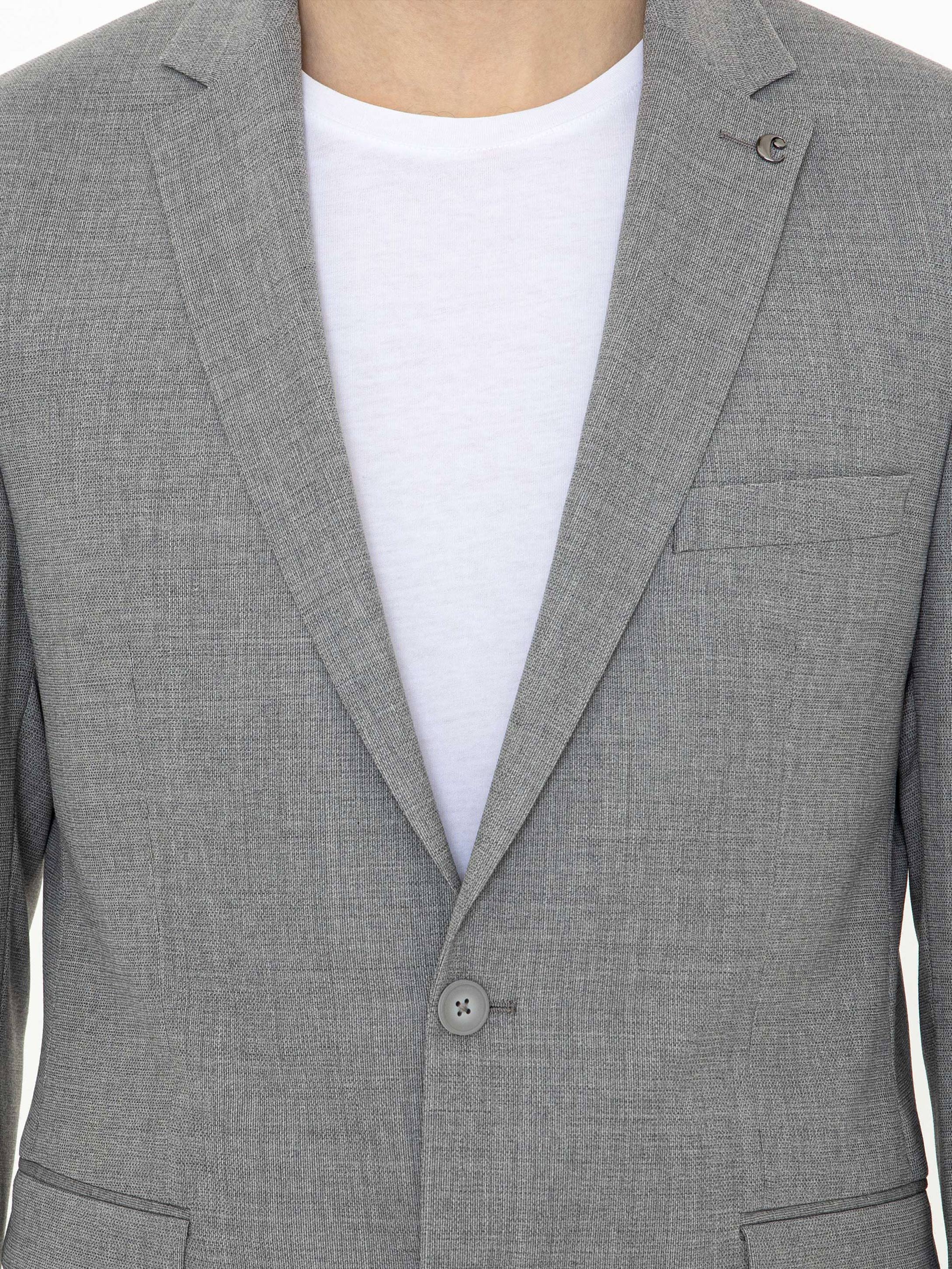 Gri Slim Fit Yün Ceket - 50250780008