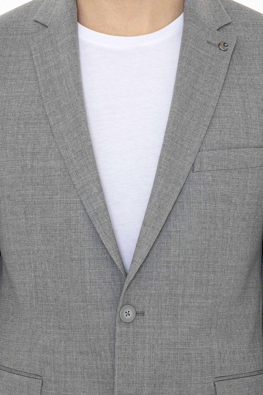 Gri Slim Fit Yün Ceket - 50250780008