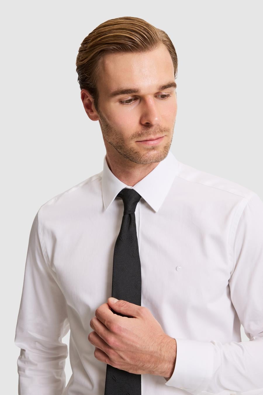 Beyaz Slim Fit Pamuklu Klasik Gömlek - 50311551005