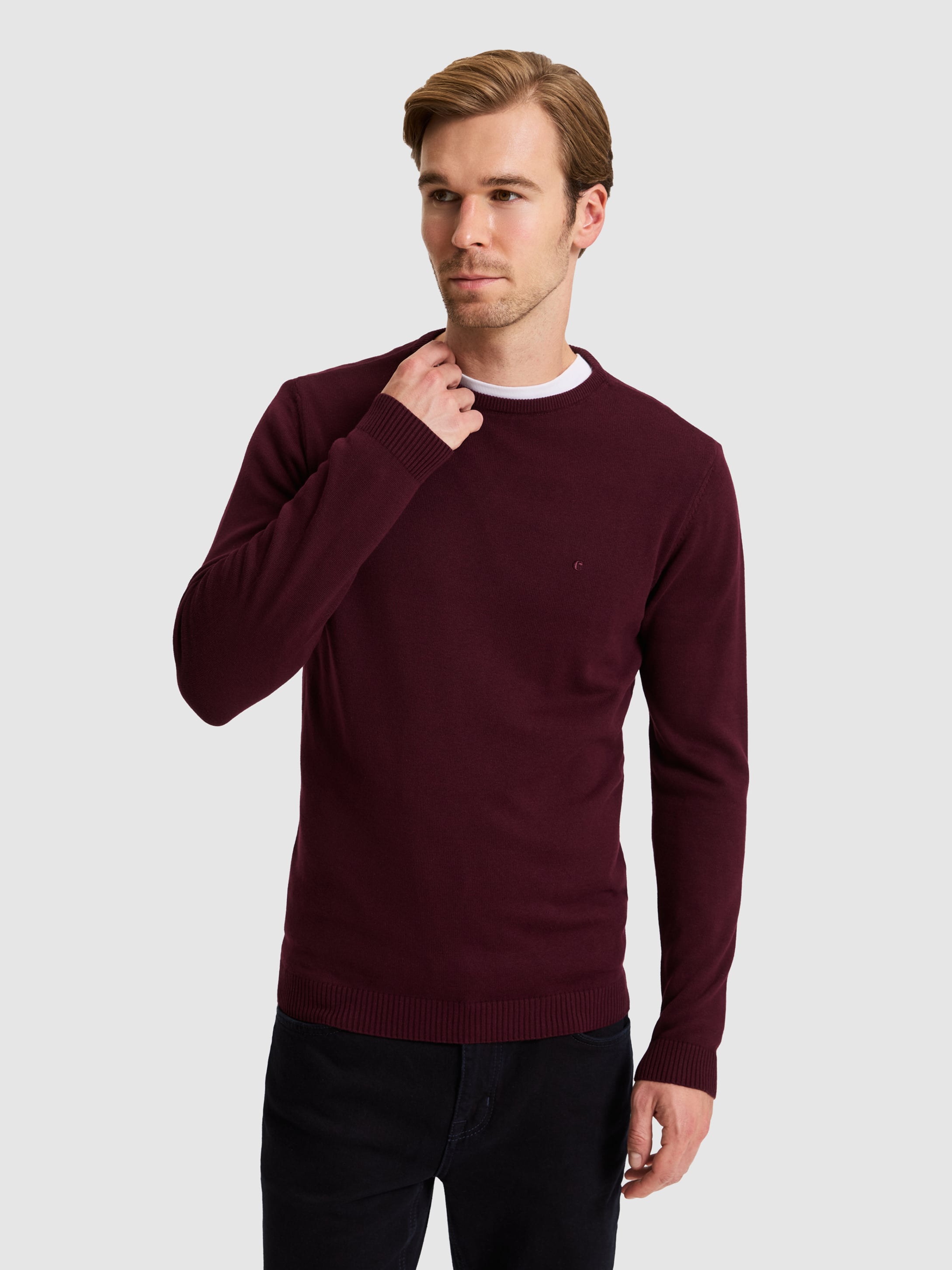 Bordo Slim Fit Basic Kazak