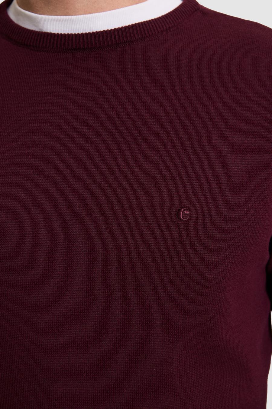 Bordo Slim Fit Basic Kazak - 50257379033