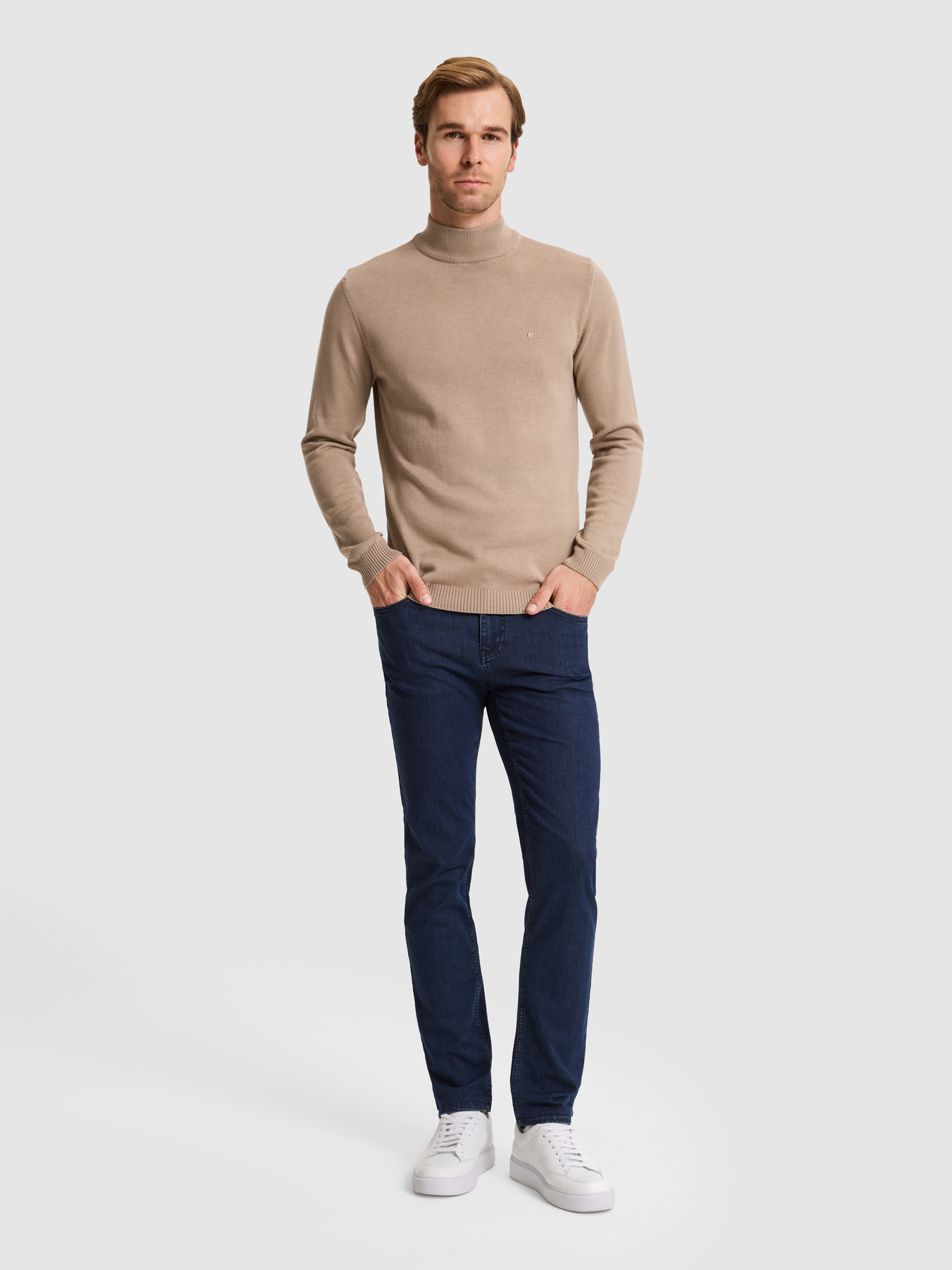 Camel Slim Fit Basic Kazak - 50257392043
