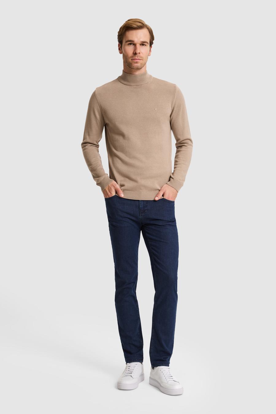 Camel Slim Fit Basic Kazak - 50257392043