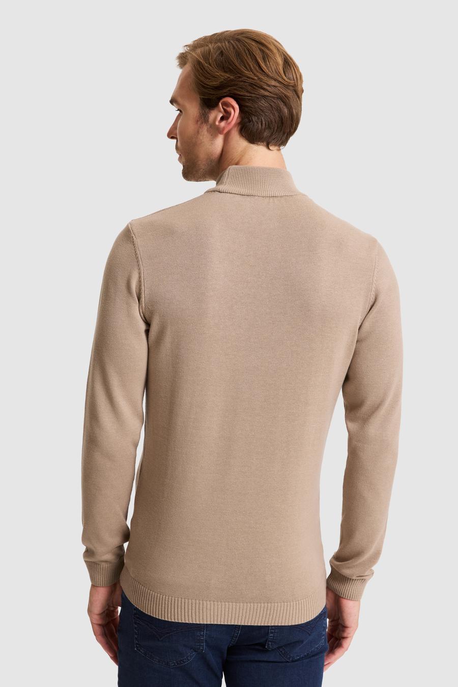 Camel Slim Fit Basic Kazak - 50257392043