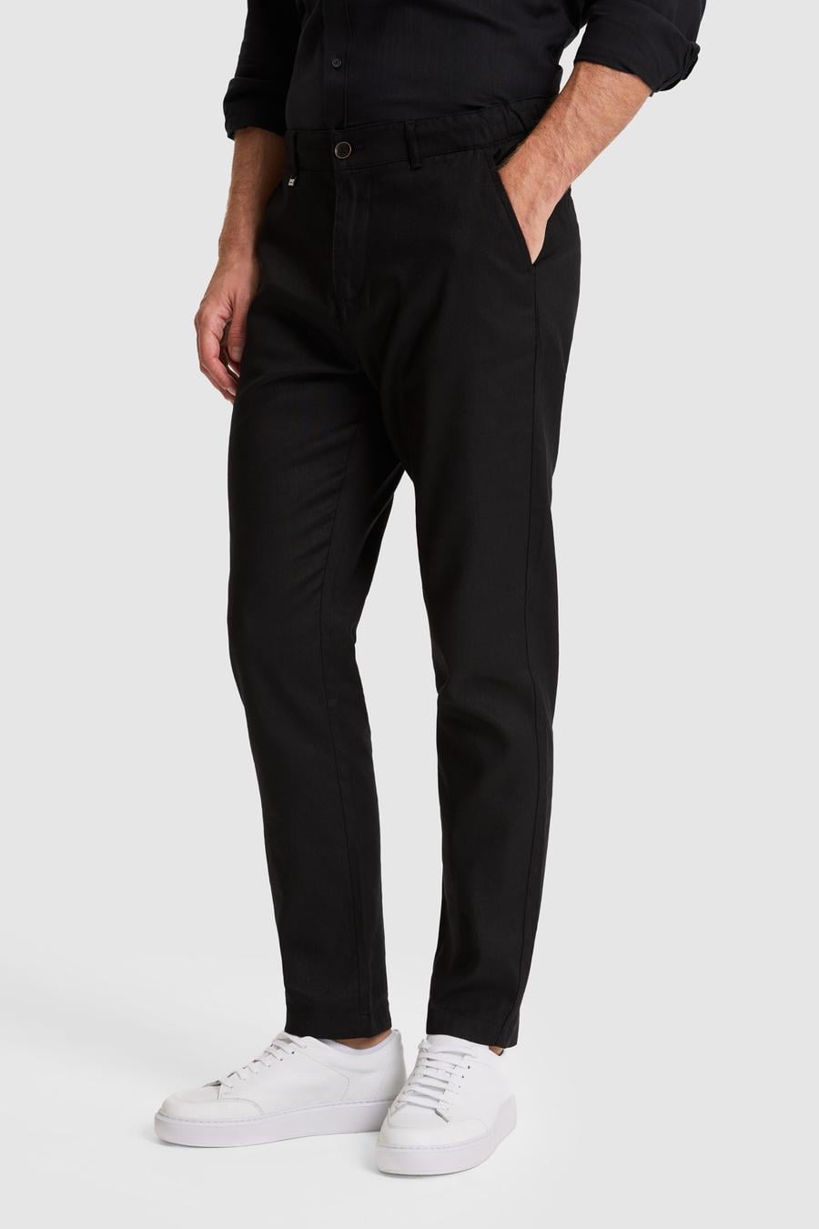 Siyah Carrot Fit Kanvas Pantolon - 50306386097