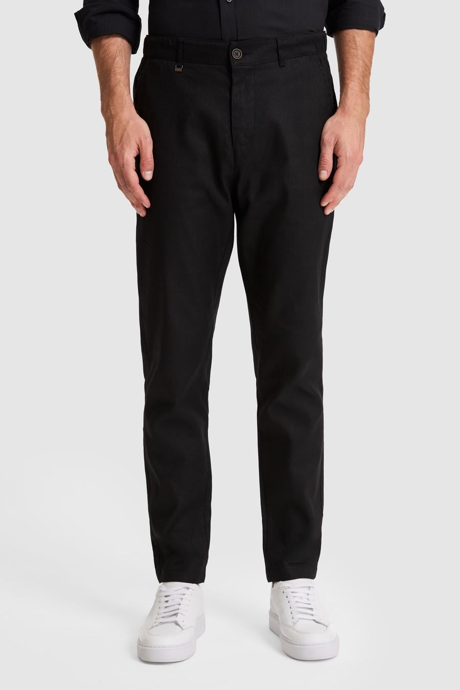 Siyah Carrot Fit Kanvas Pantolon - 50306386097
