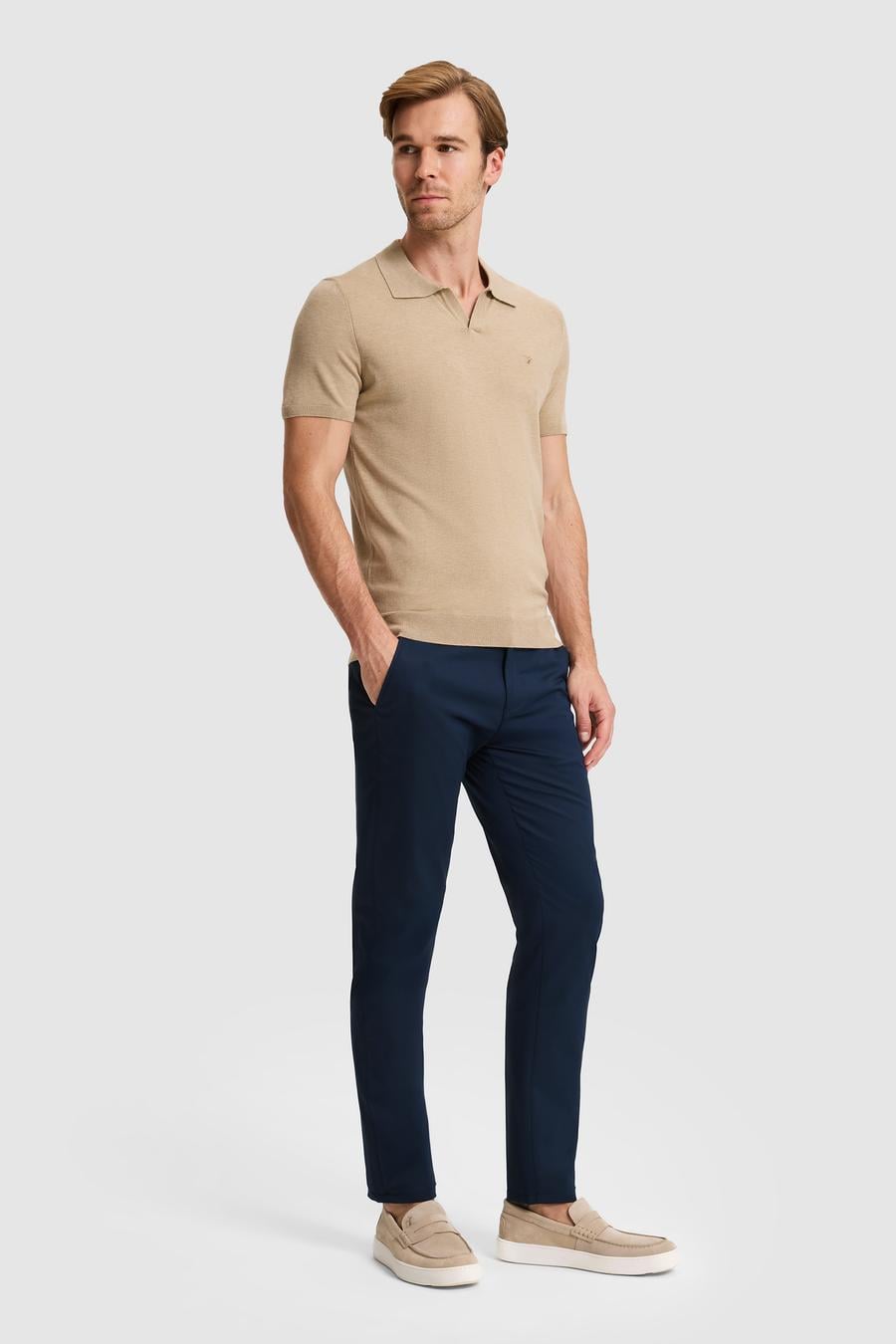 Lacivert Slim Fit Kanvas Pantolon - 50324292088
