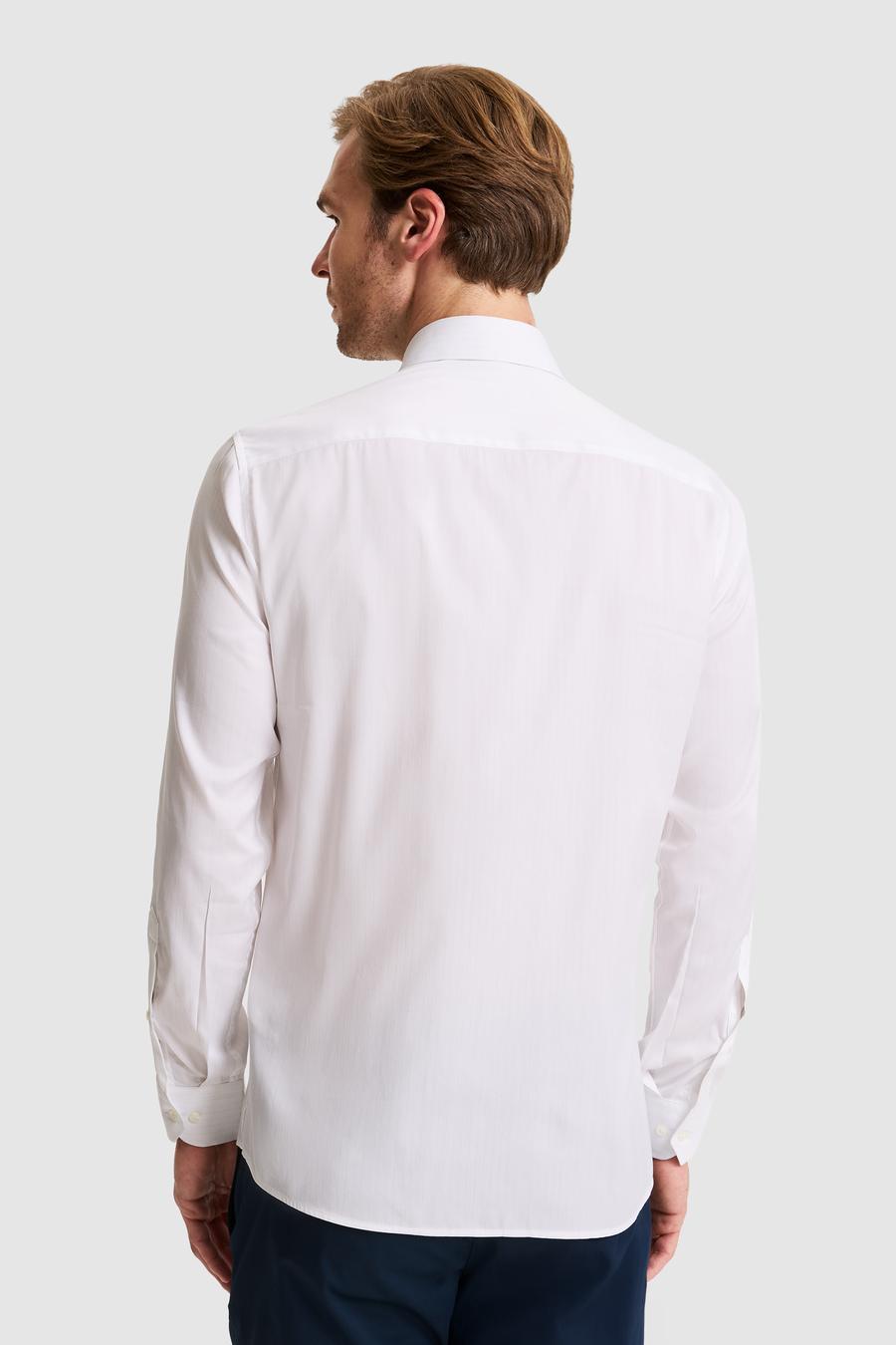 Beyaz Slim Fit Uzun Kollu Gömlek - 50319157018