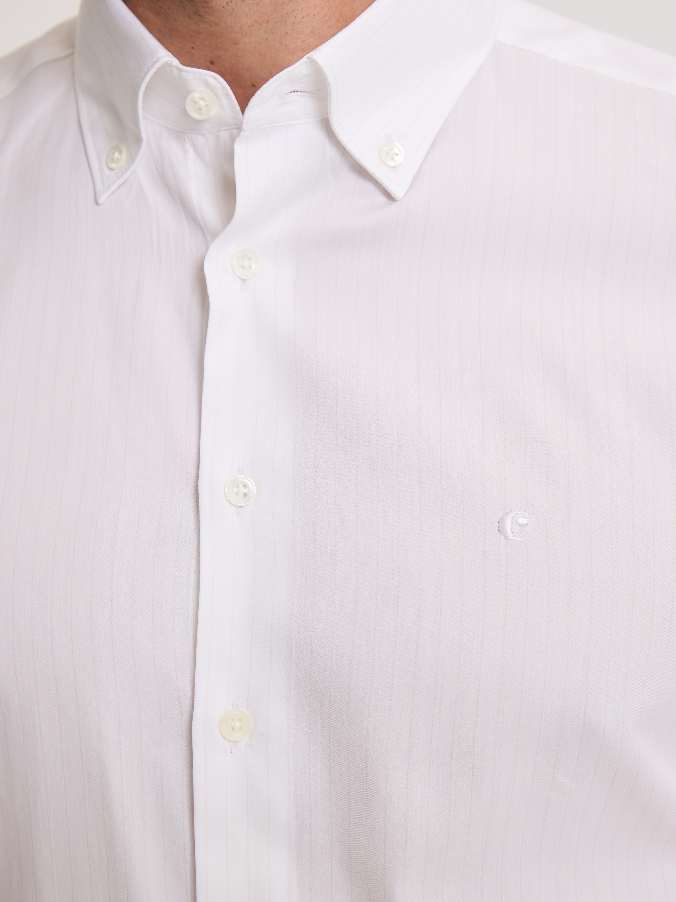 Beyaz Slim Fit Uzun Kollu Gömlek