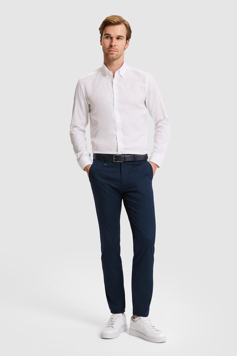 Beyaz Slim Fit Uzun Kollu Gömlek - 50319157018