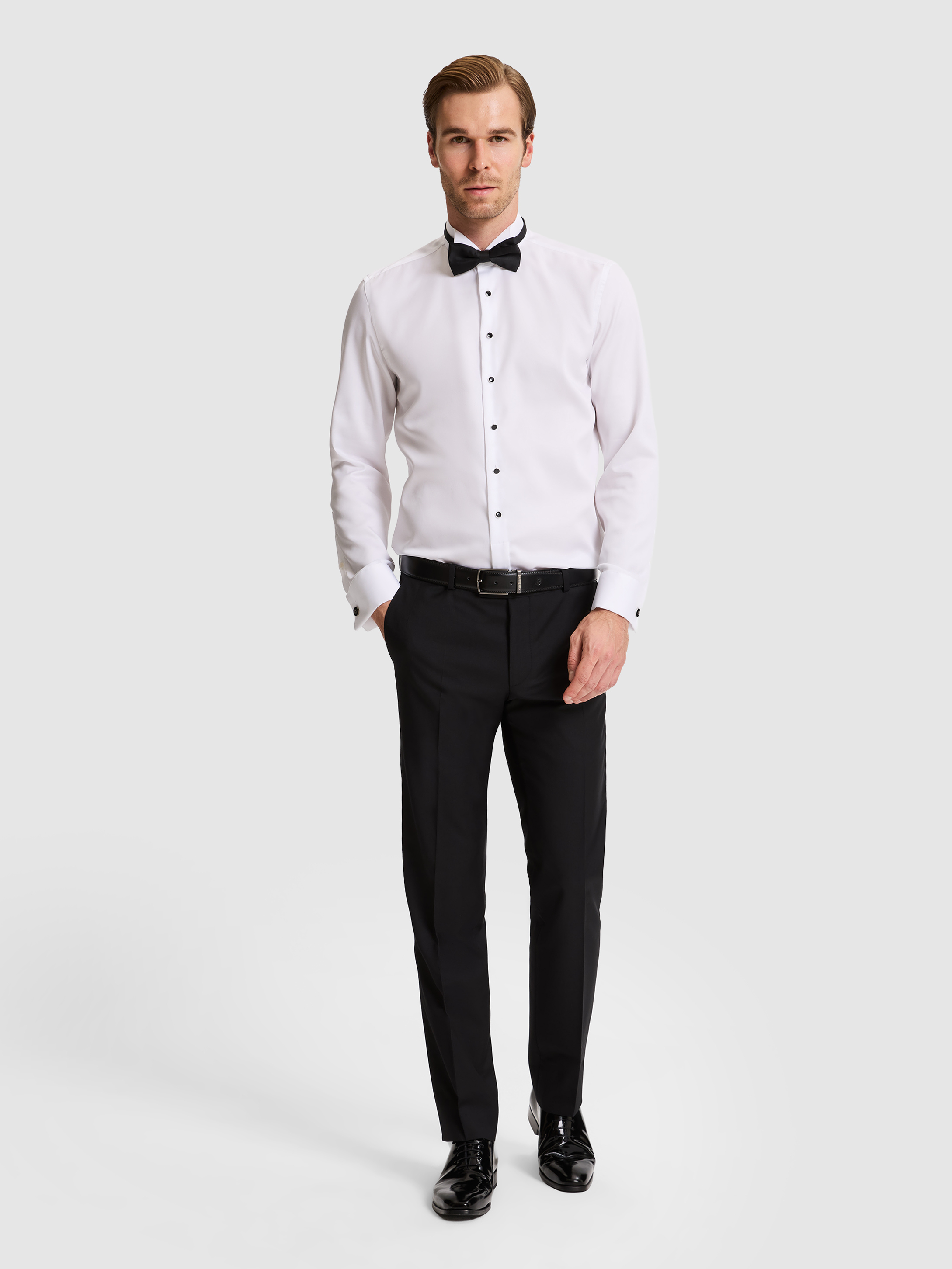 Beyaz Slim Fit Smokin Gömlek - 50333576010