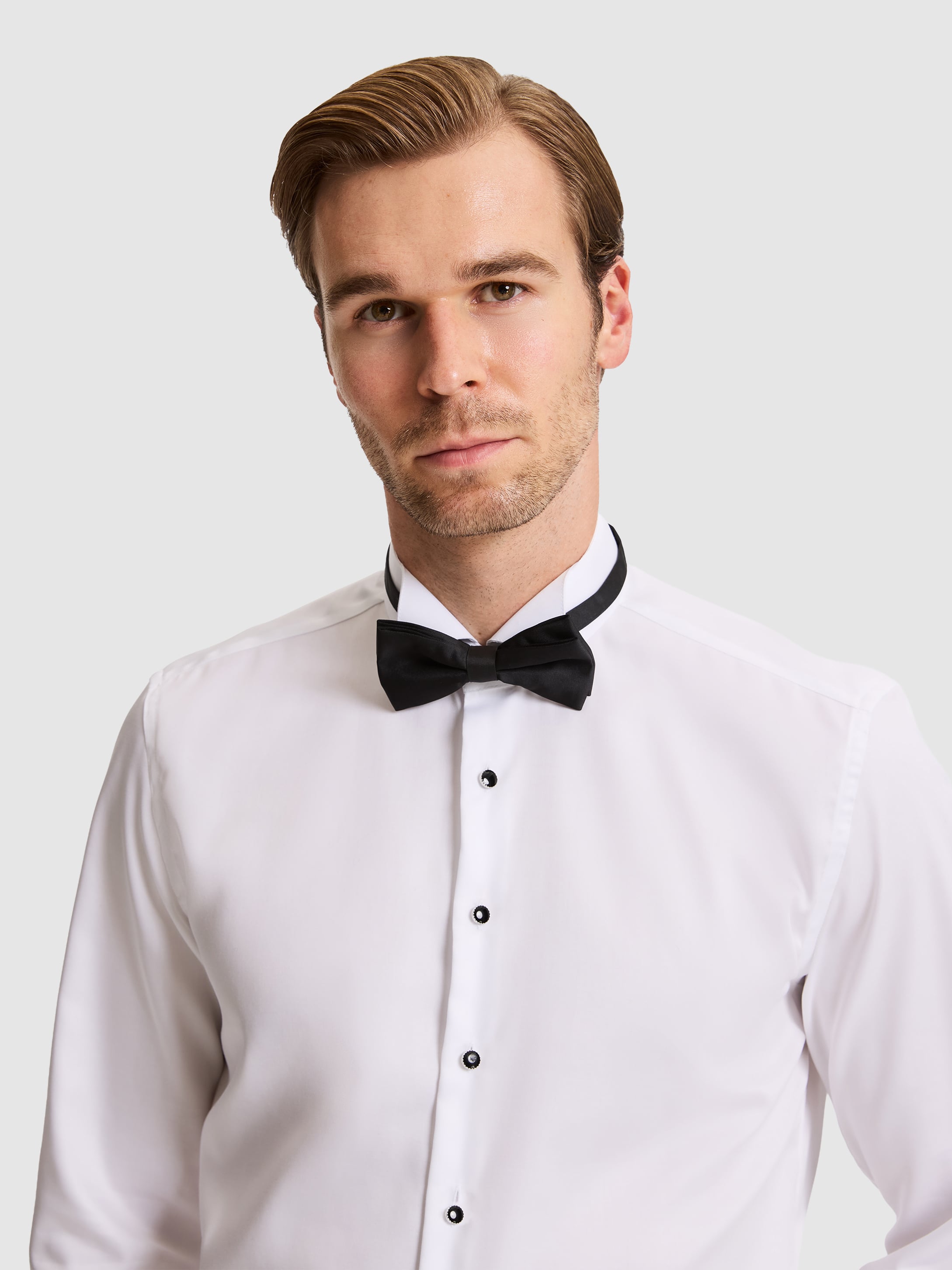 Beyaz Slim Fit Smokin Gömlek - 50333576010