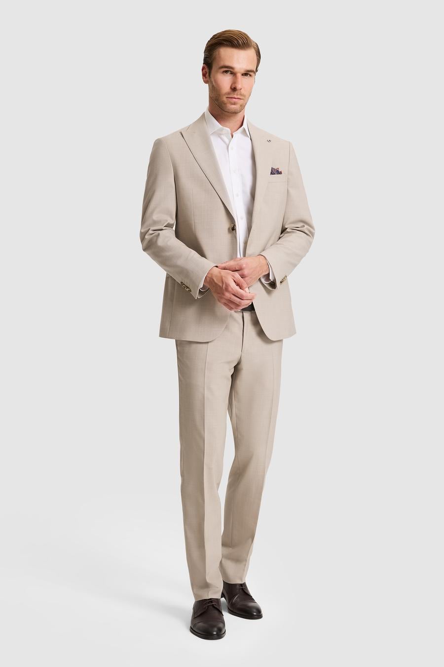 Bej Slim Fit Takım Elbise - 50319153008