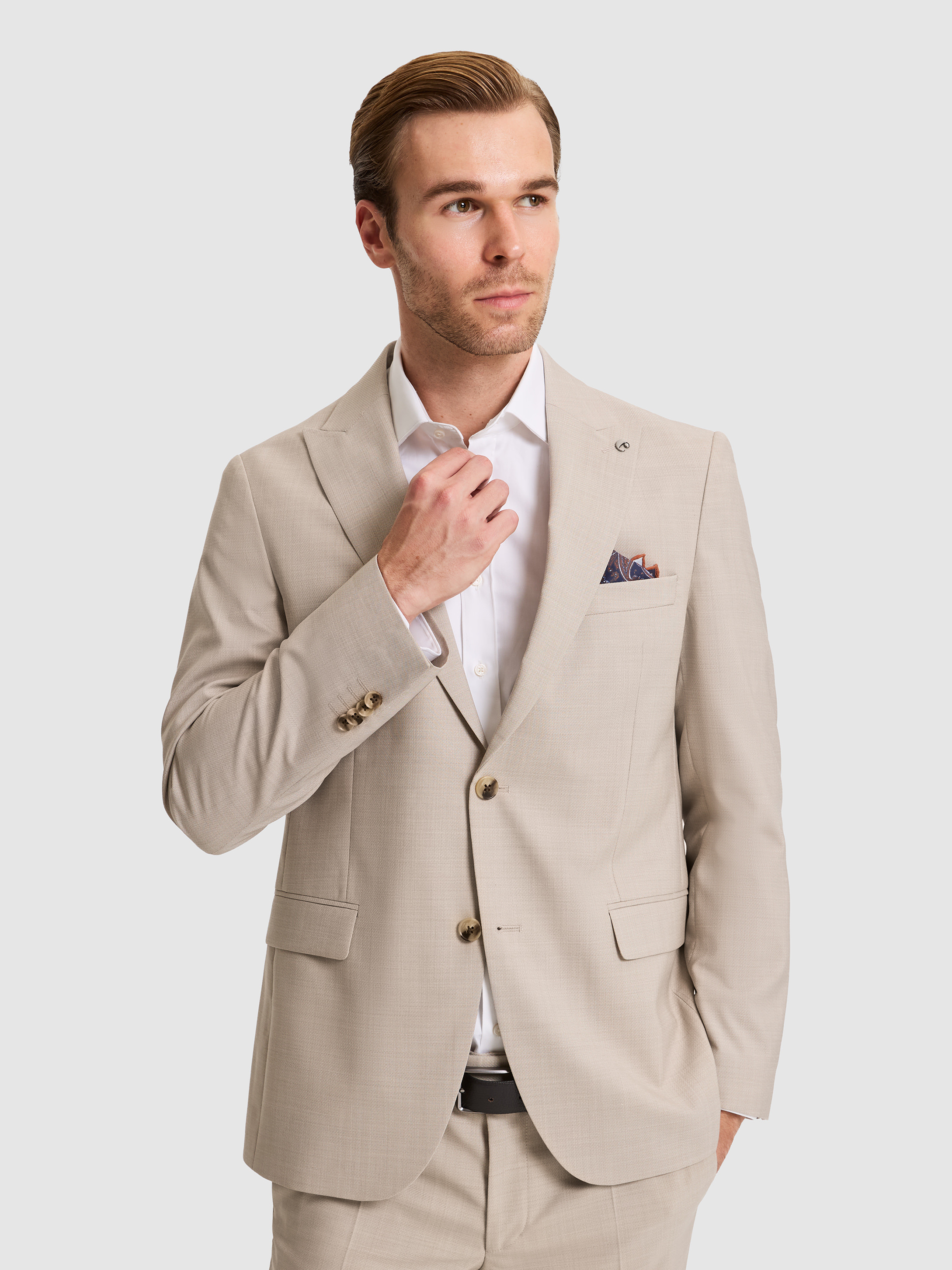 Bej Slim Fit Takım Elbise - 50319153008
