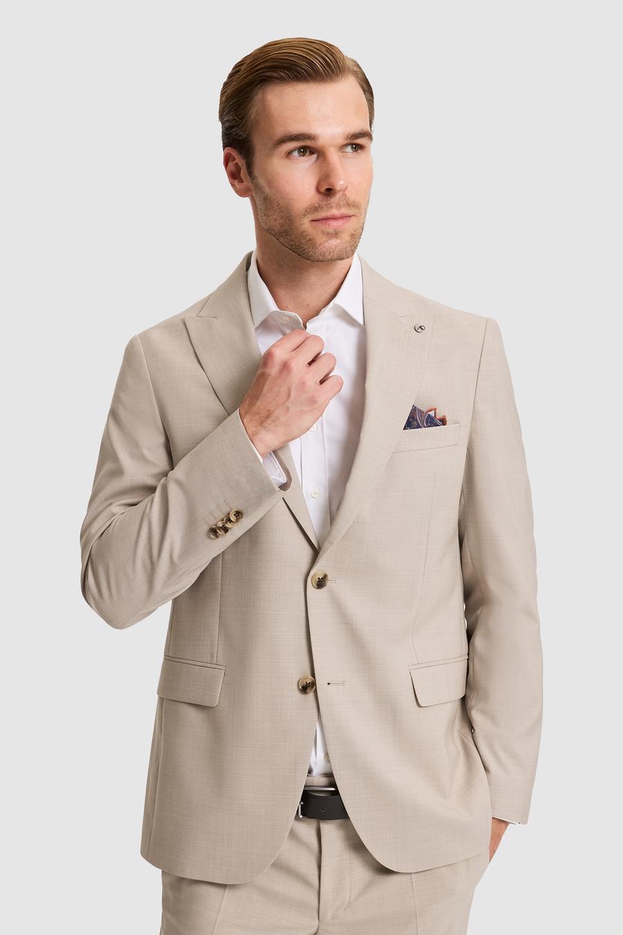 Bej Slim Fit Takım Elbise - 50319153008