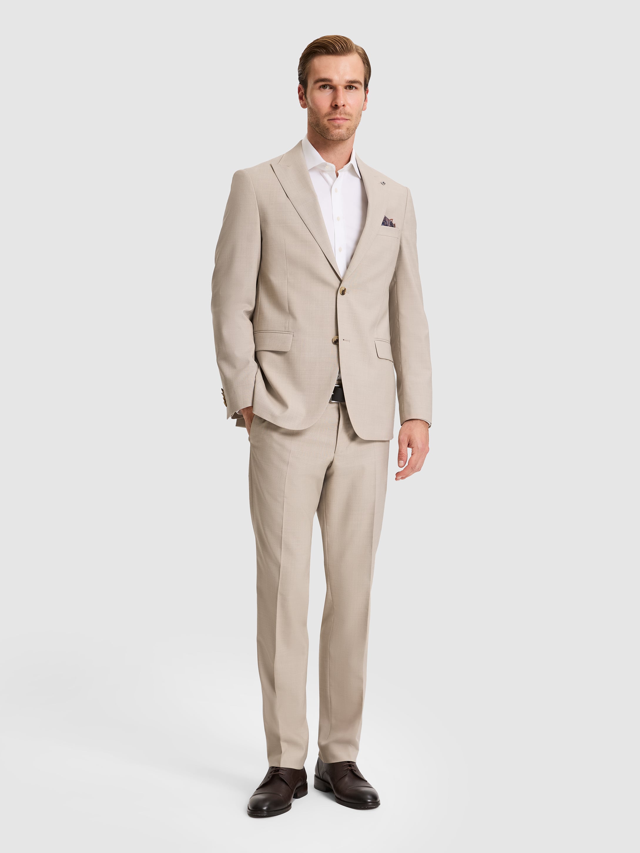 Bej Slim Fit Takım Elbise