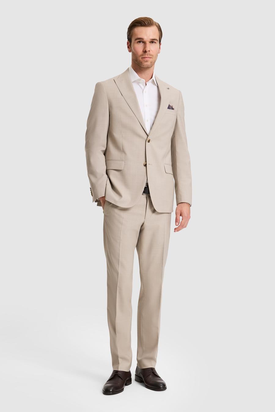 Bej Slim Fit Takım Elbise - 50319153008
