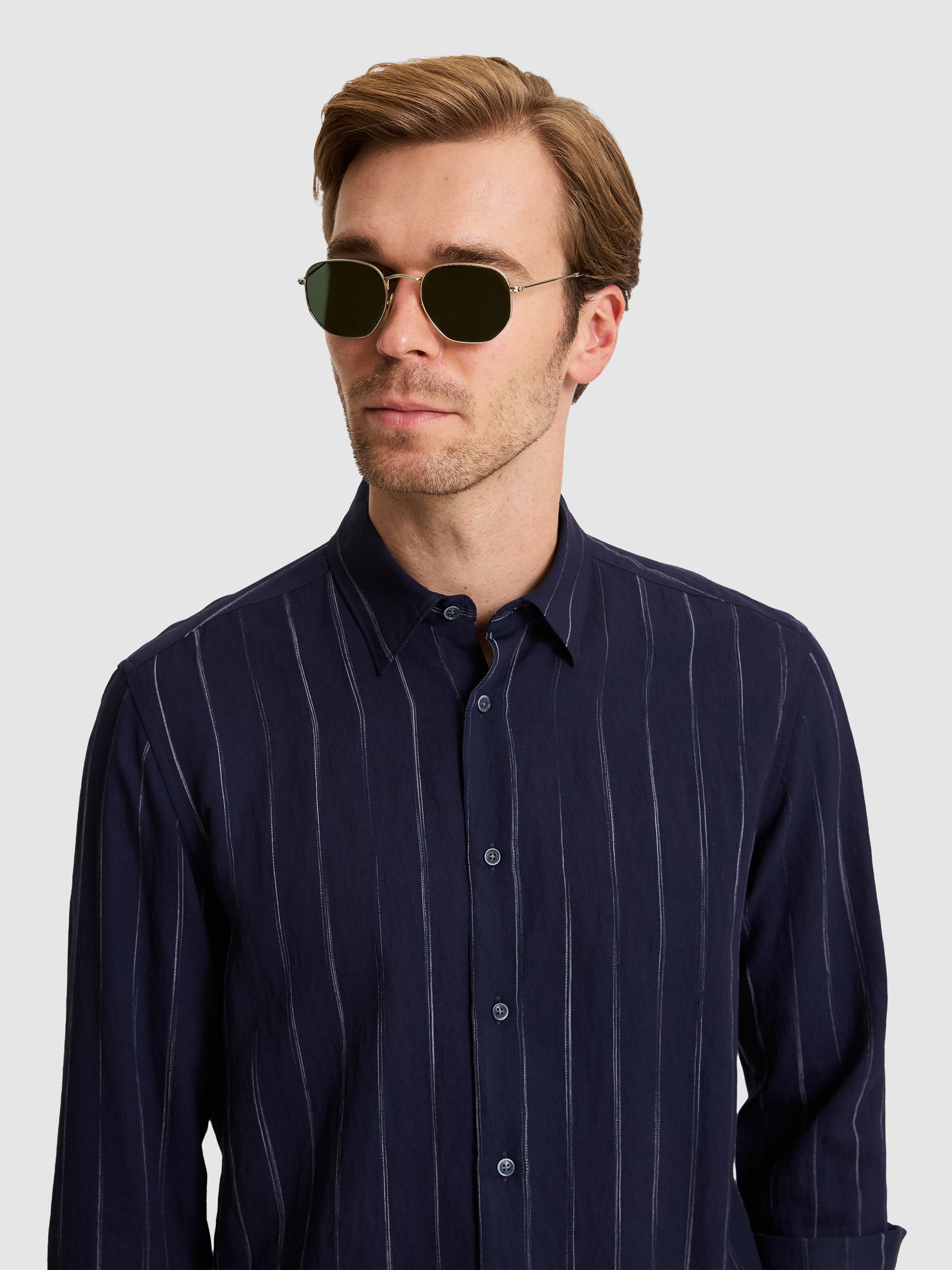 Lacivert Regular Fit Uzun Kollu Gömlek - 50319149018