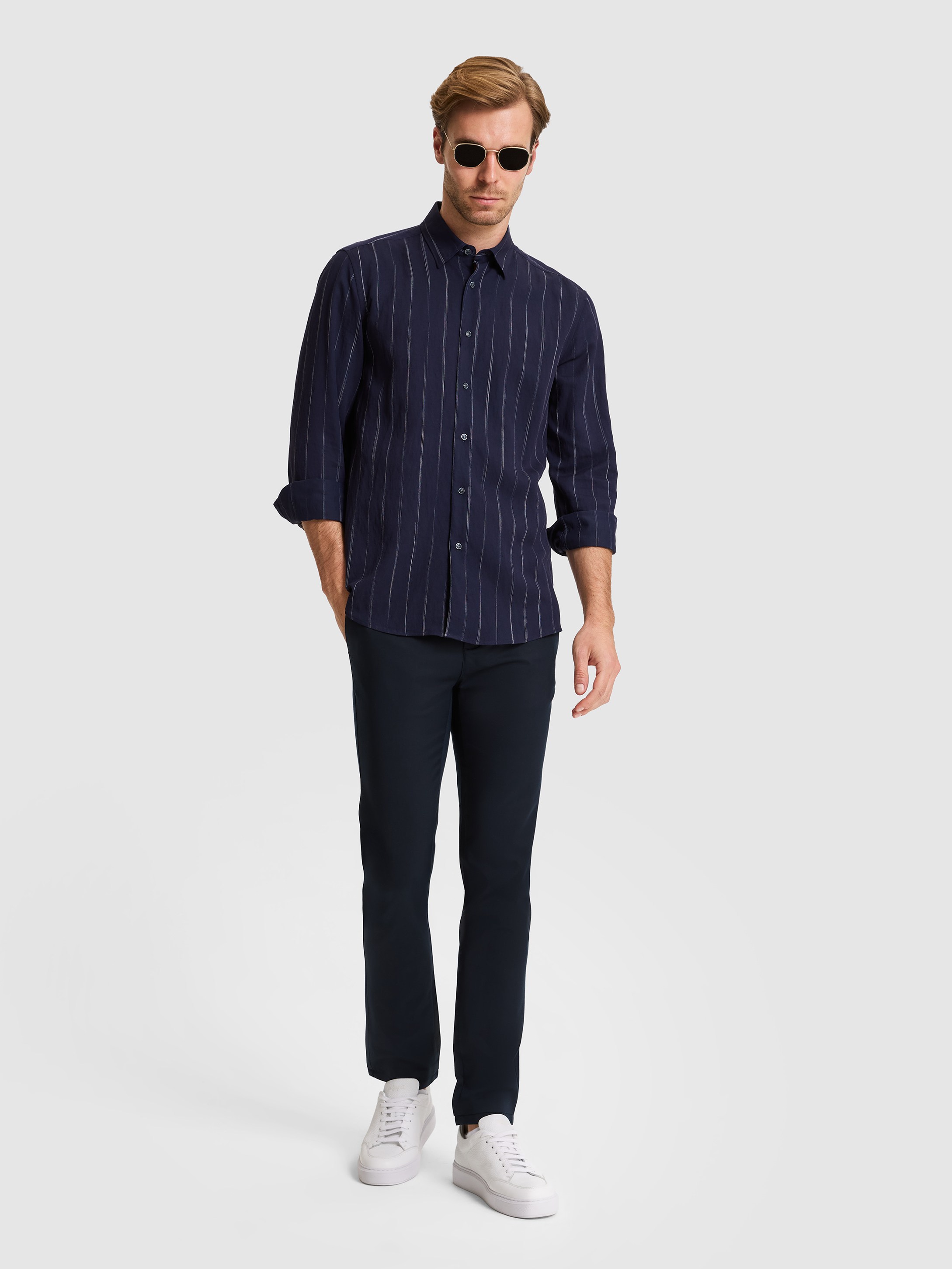 Lacivert Regular Fit Uzun Kollu Gömlek - 50319149018