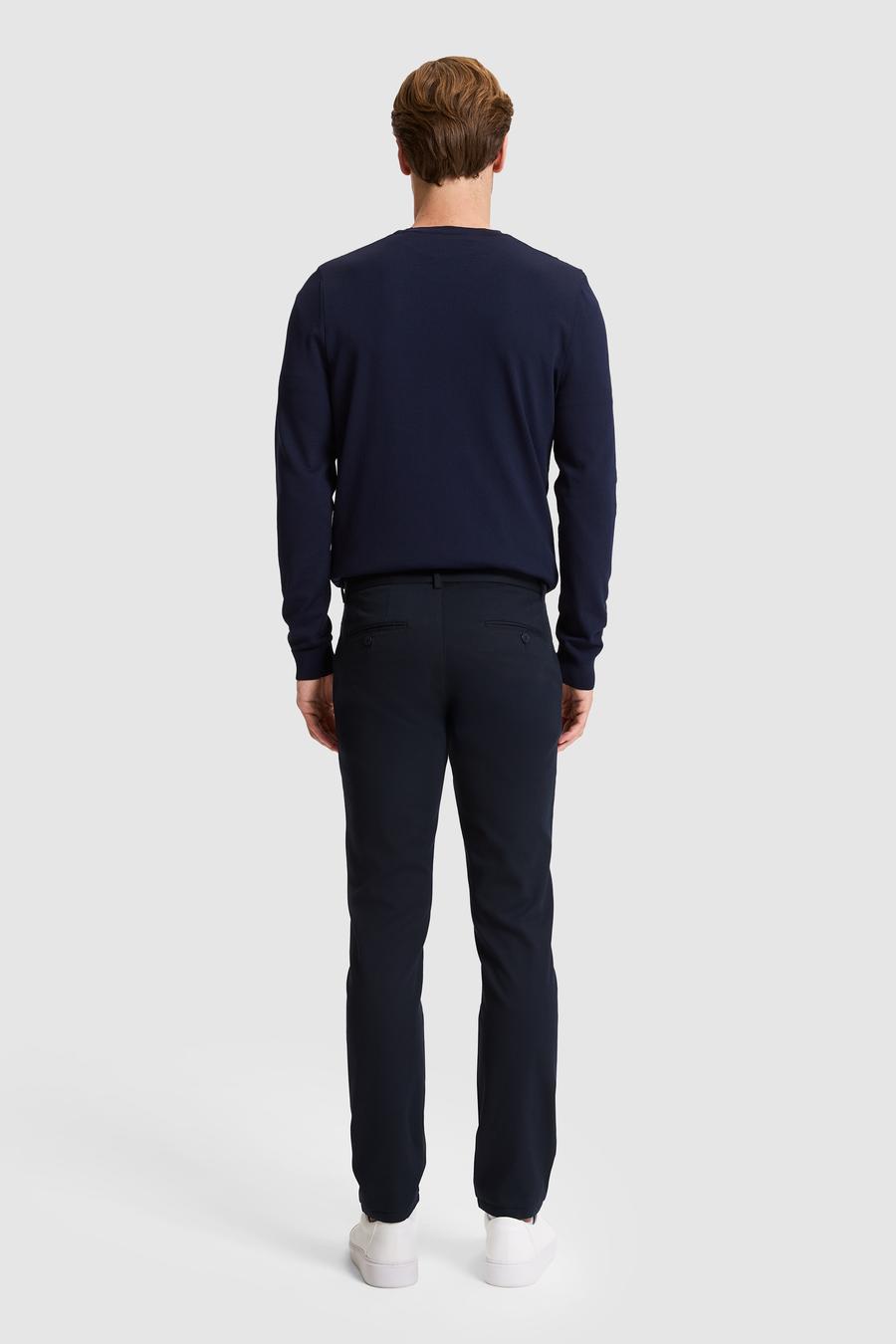 Lacivert Slim Fit Kanvas Pantolon - 50321057213