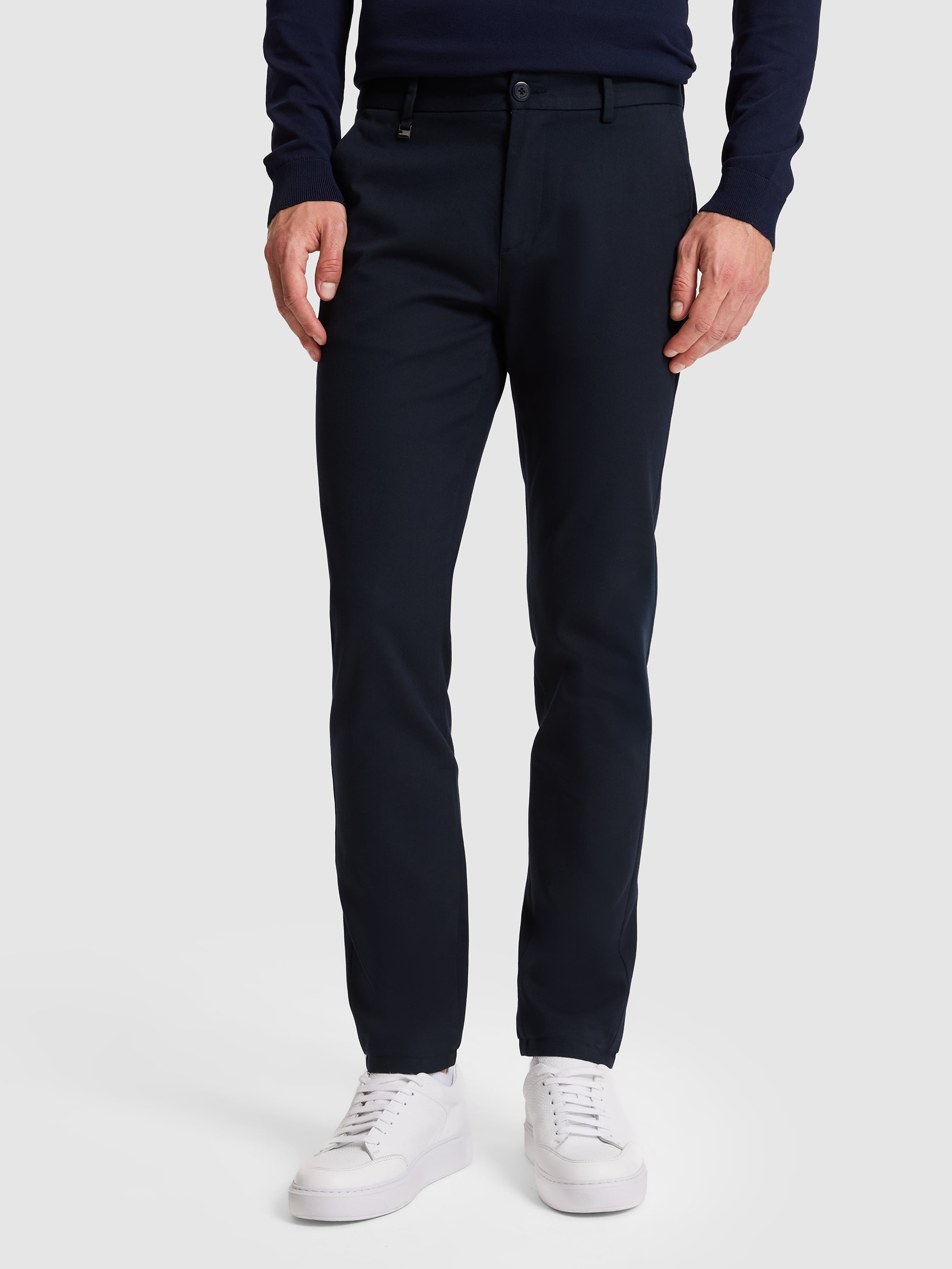 Lacivert Slim Fit Kanvas Pantolon