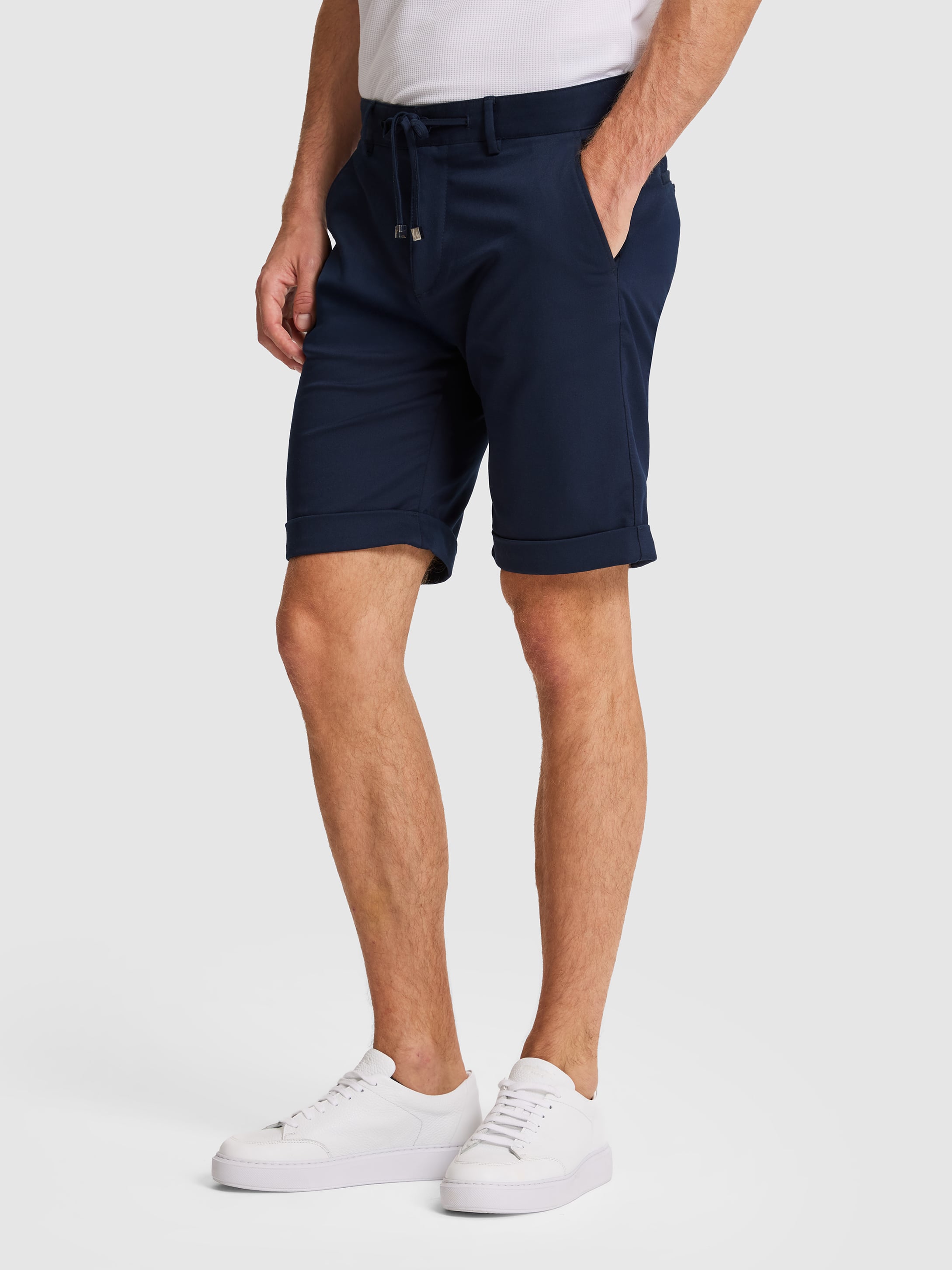 Lacivert Regular Fit Dokuma Şort - 50321075045
