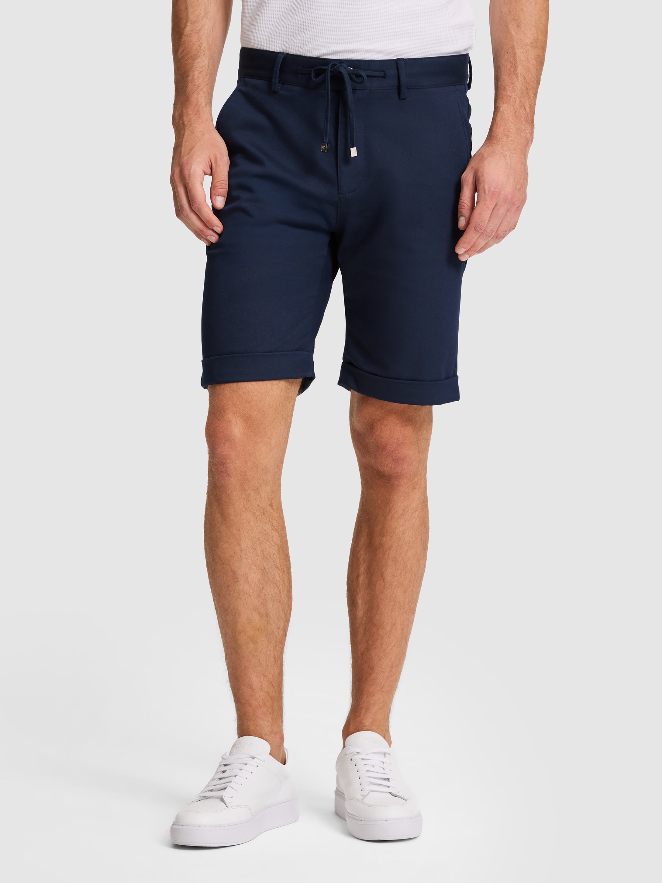 Lacivert Regular Fit Dokuma Şort