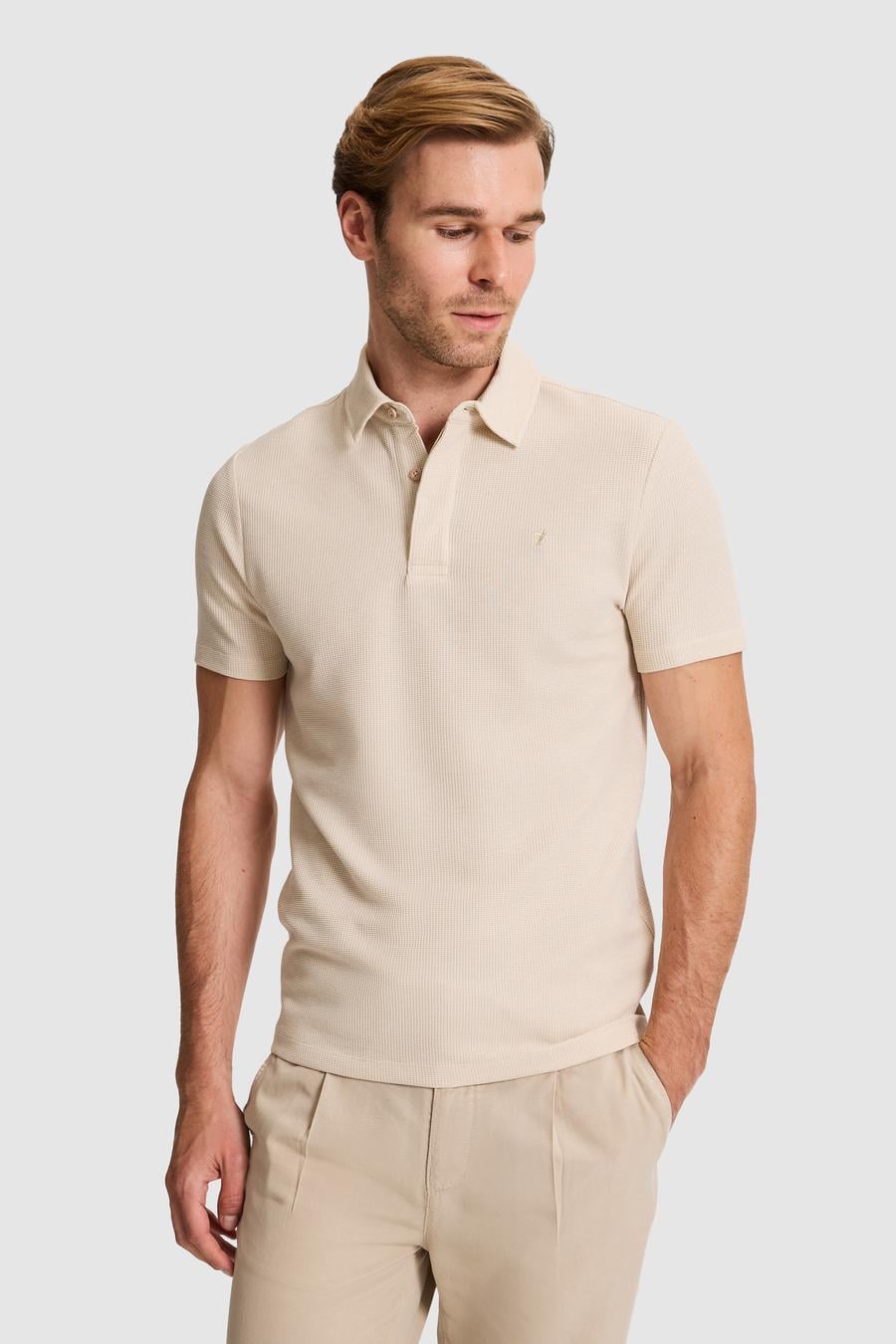Bej Slim Fit Tişört - 50328358007