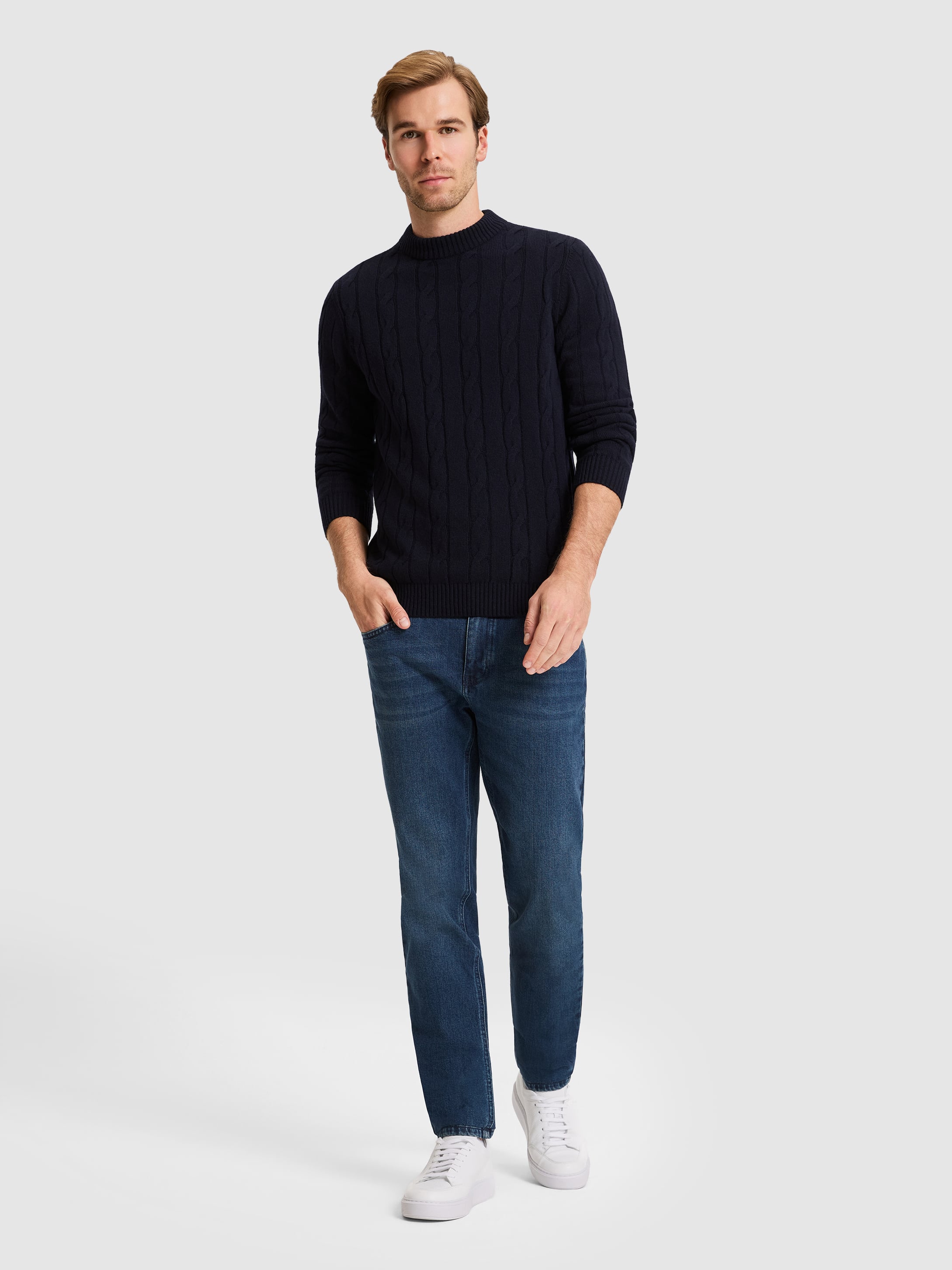 Lacivert Slim Fit Jean Pantolon