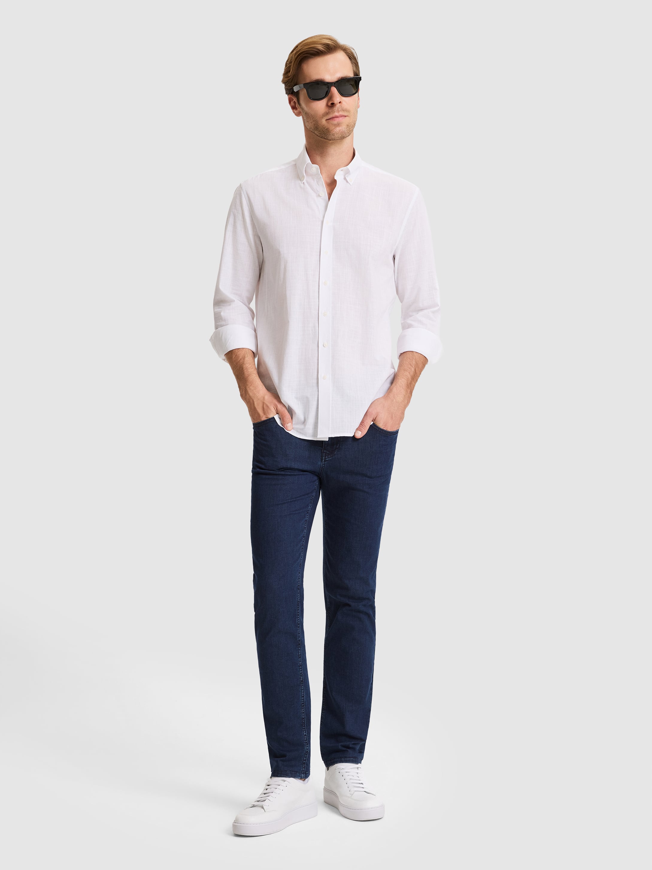 Lacivert Slim Fit Jean Pantolon
