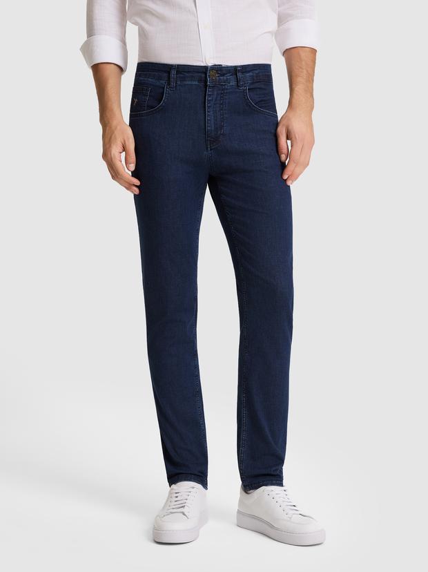 Lacivert Slim Fit Jean Pantolon
