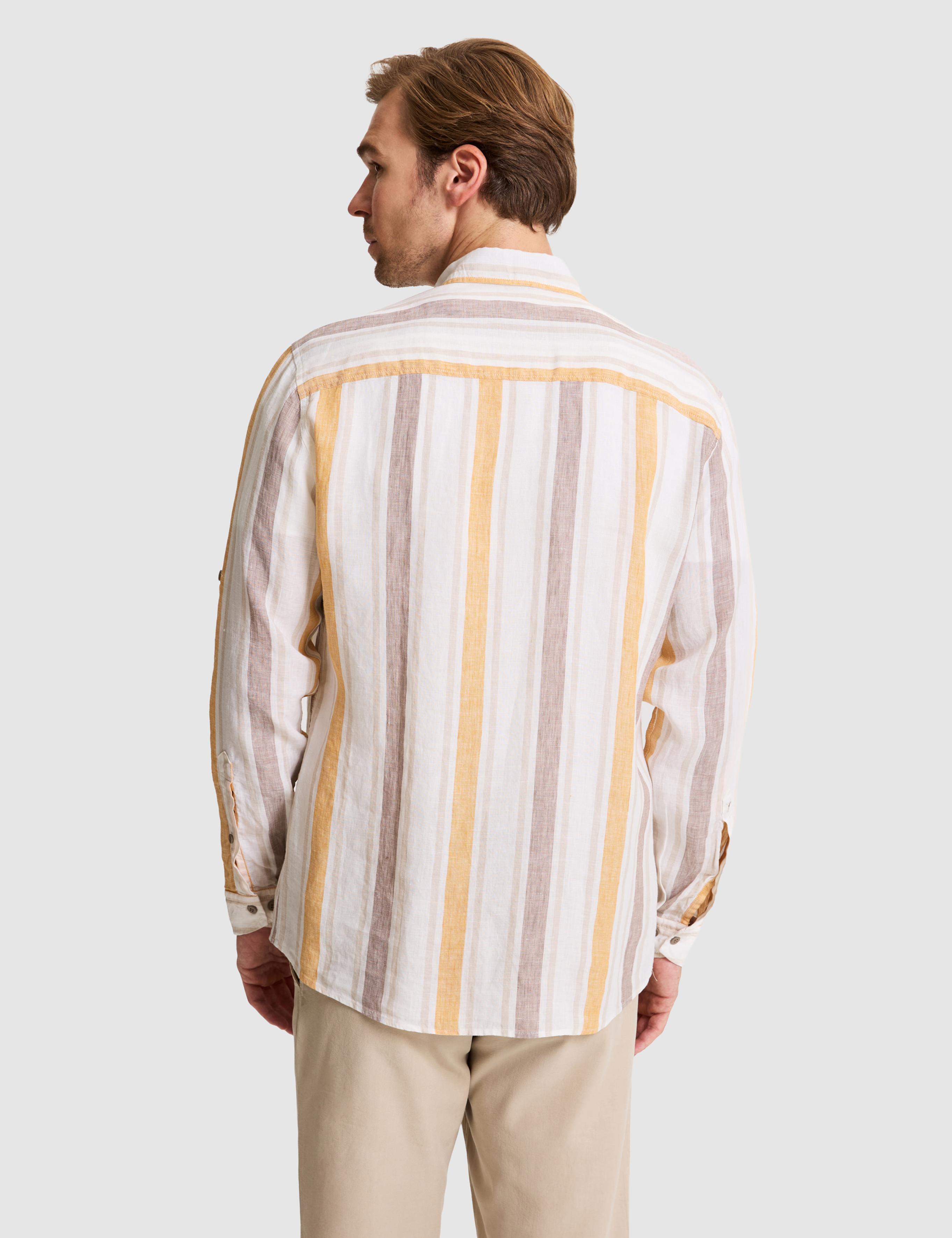 Turuncu Slim Fit %100 Keten Gömlek - 50265480093